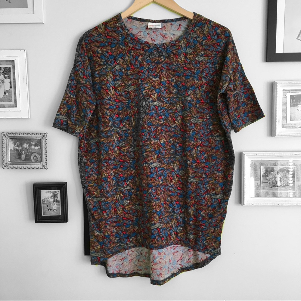 LuLaRoe Feather Print Irma Shirt